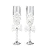 Pearl and Rhinestone Flower Goblet/Set