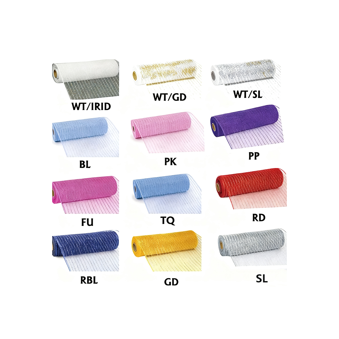 MESH-60 6" x 5yds Decorating Metallic Mesh Ribbon (6 pcs/bag) - Image 1