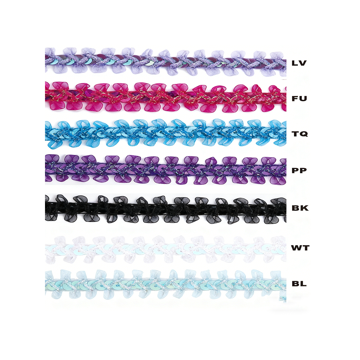 NL-905 Organza Sequin Trim/25yds - Image 1