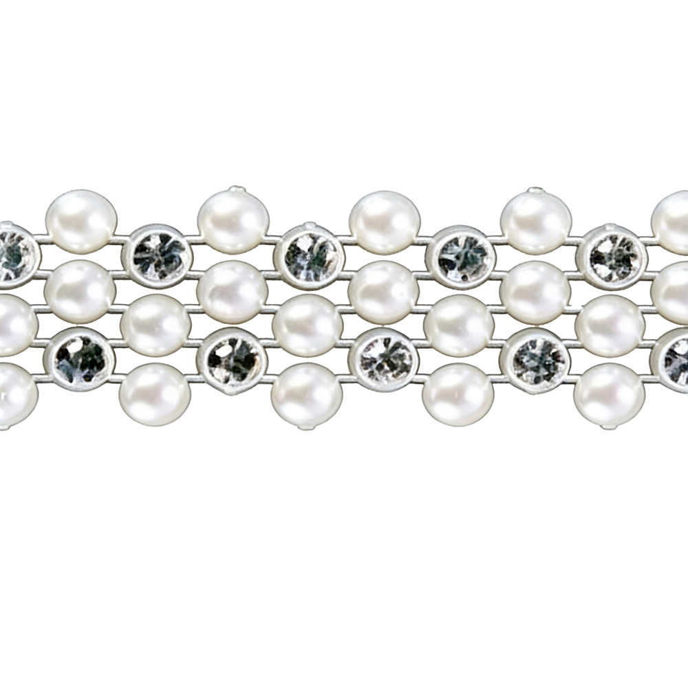NLP-110 Pearl with Diamond Trimming/10yds - Image 1