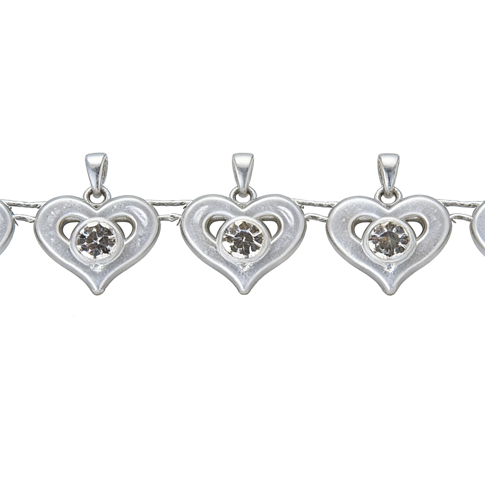 NLP-111 Heart Pearl Rhinestone Chain Trims/10yds - Image 1