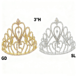3"H  Tiara#15/pc (SL/GD)