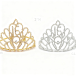 3"H  Tiara#16/pc (SL/GD)