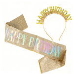 Birthday Sash and Headband/dz