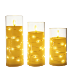 3" x 6"/7"/8" LED Candle With String Lights/6pc