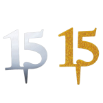 #15 Mirrored Acrylic Cake Toppers/dz