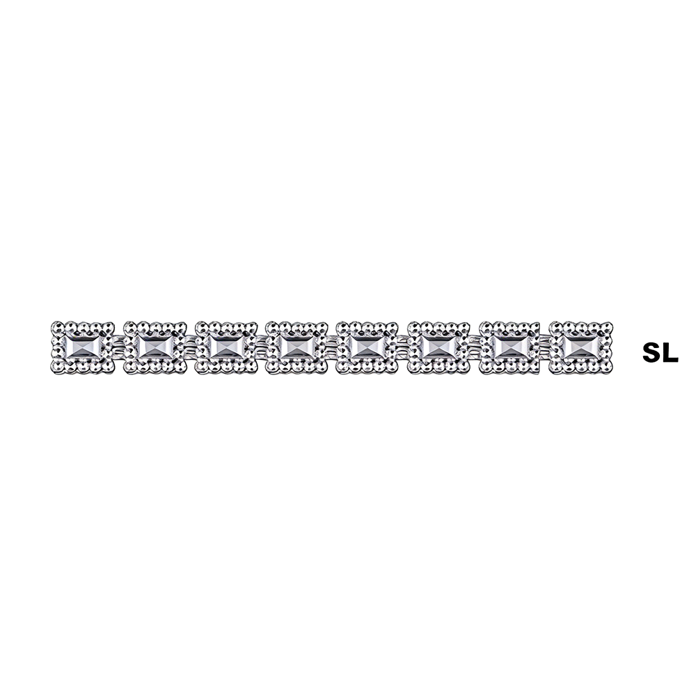 DIAM-29 Square Diamond Silver Chain Trims/10yds (SL) - Image 1