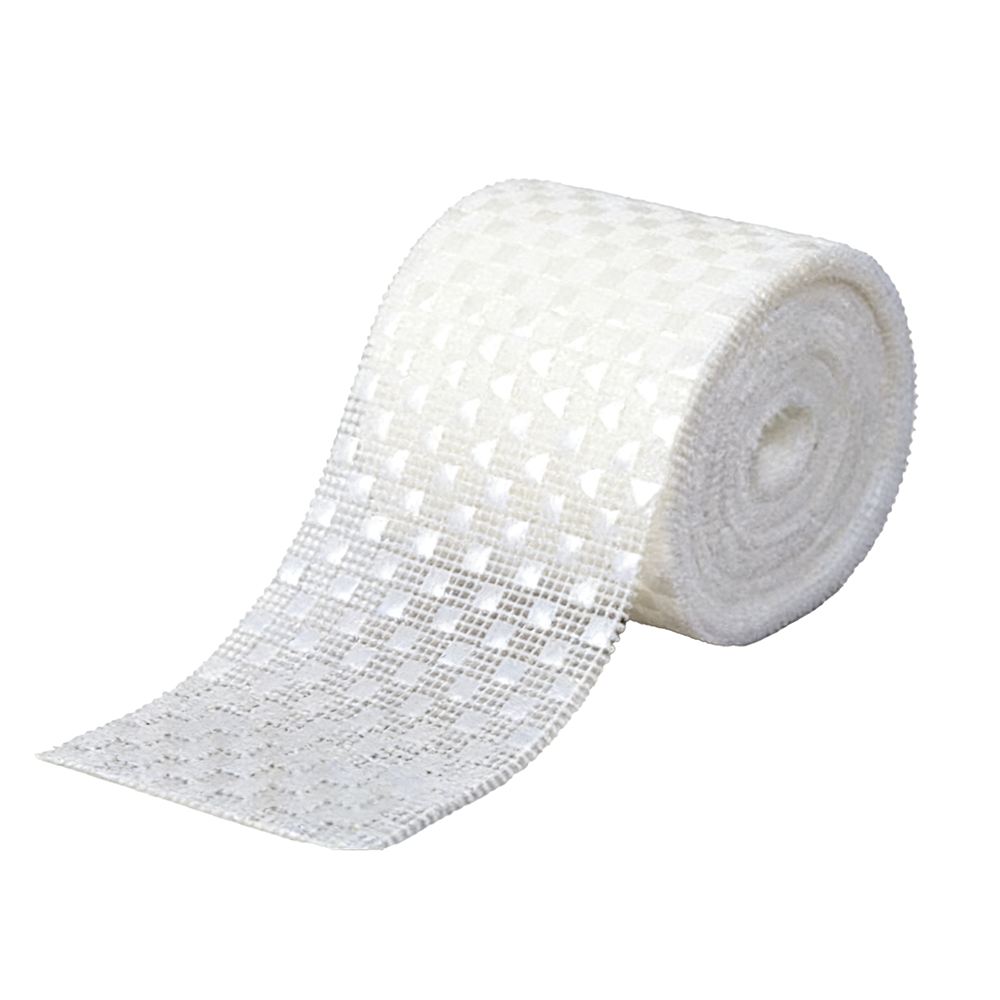 DIAM-53 4.5" Square Pearl Mesh Ribbon, 10yds/roll (WT) - Image 1