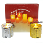 (2.75" x 2") Flameless Plastic Candle/dz (GD)