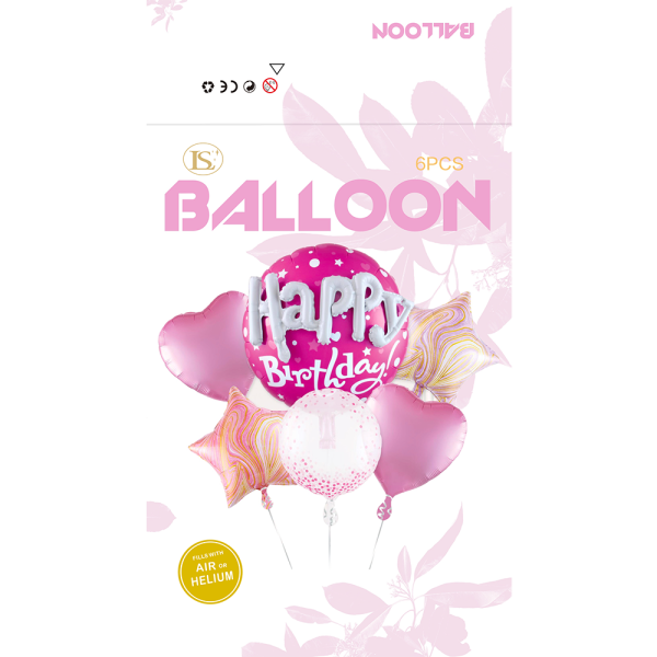 Happy Birthday POP Ballon/6pcs