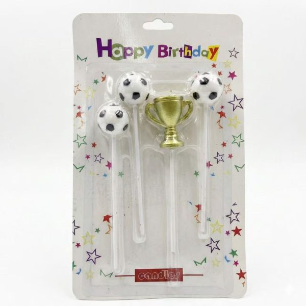 Soccer Ball and Trophy Birthday Candles /6pcs