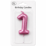 Pink #1 Number Candle