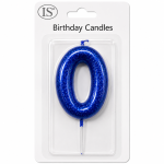 Royal Blue #0 Number Candle