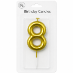 Gold #8 Number Candle
