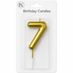 Gold #7 Number Candle