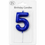 Royal Blue #5 Number Candle