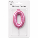 Pink #0 Number Candle
