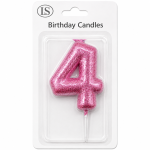 Pink #4 Number Candle