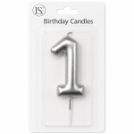 Silver #1 Number Candle