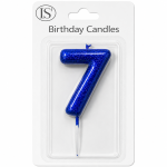 Royal Blue #7 Number Candle