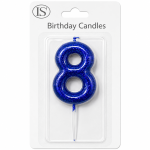 Royal Blue #8 Number Candle