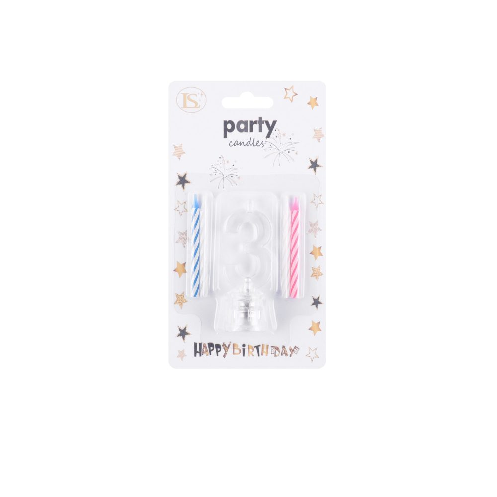 CDL-633 #3 Flashing Number Candle - Image 1