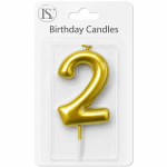 Gold #2 Number Candle