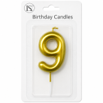 Gold #9 Number Candle
