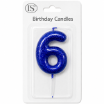 Royal Blue #6 Number Candle