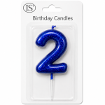 Royal Blue #2 Number Candle