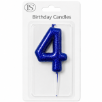 Royal Blue #4 Number Candle