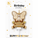Champagne Happy Birthday Butterfly Candle