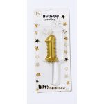 Gold 5" Number #1 Candle
