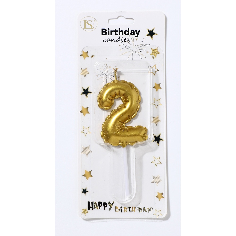 birthday_candle_gold2_1000x1000 Gold 5" Number #2 Candle - Image 1