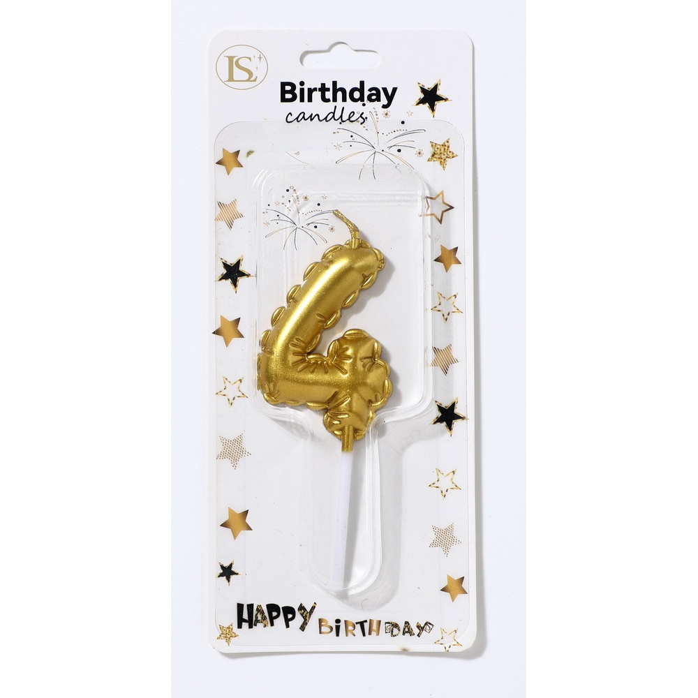birthday_candle_gold4_1000x1000 Gold 5" Number #4 Candle - Image 1