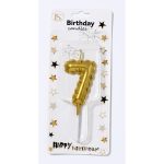Gold 5" Number #7 Candle