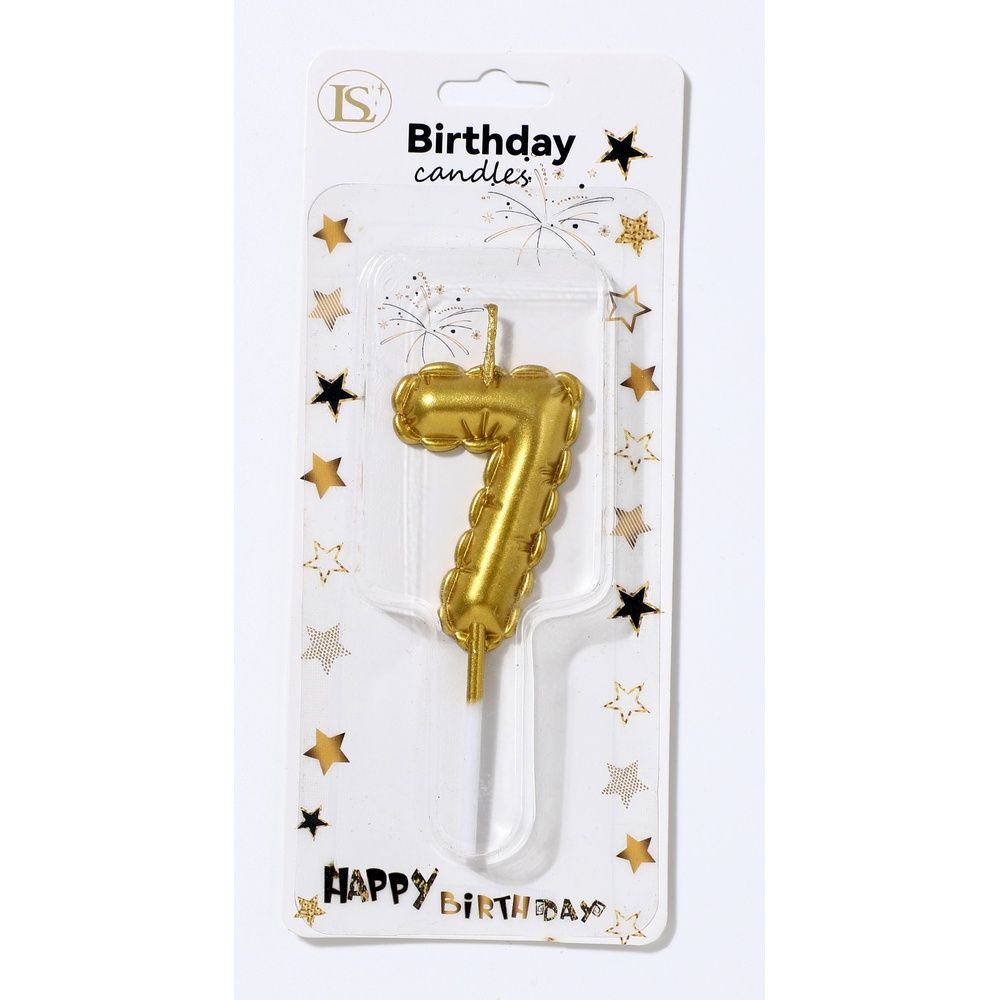 birthday_candle_gold7_1000x1000 Gold 5" Number #7 Candle - Image 1