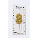 Gold 5" Number #8 Candle
