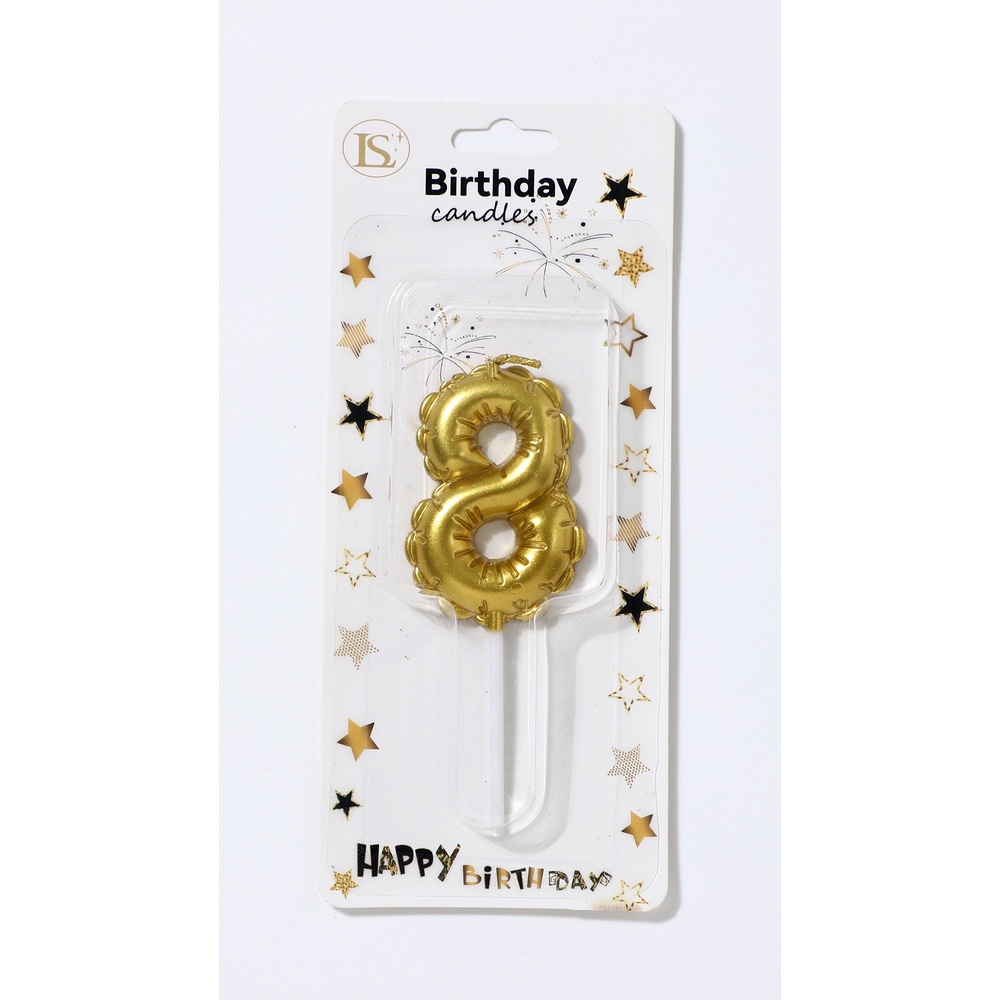 birthday_candle_gold8_1000x1000 Gold 5" Number #8 Candle - Image 1