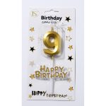 Gold 5" Number #9 Candle