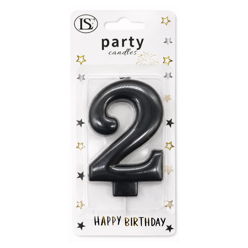 party_candle_2_1000x1000 Black Number #2 Candle - Image 1