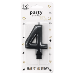 Black Number #4 Candle