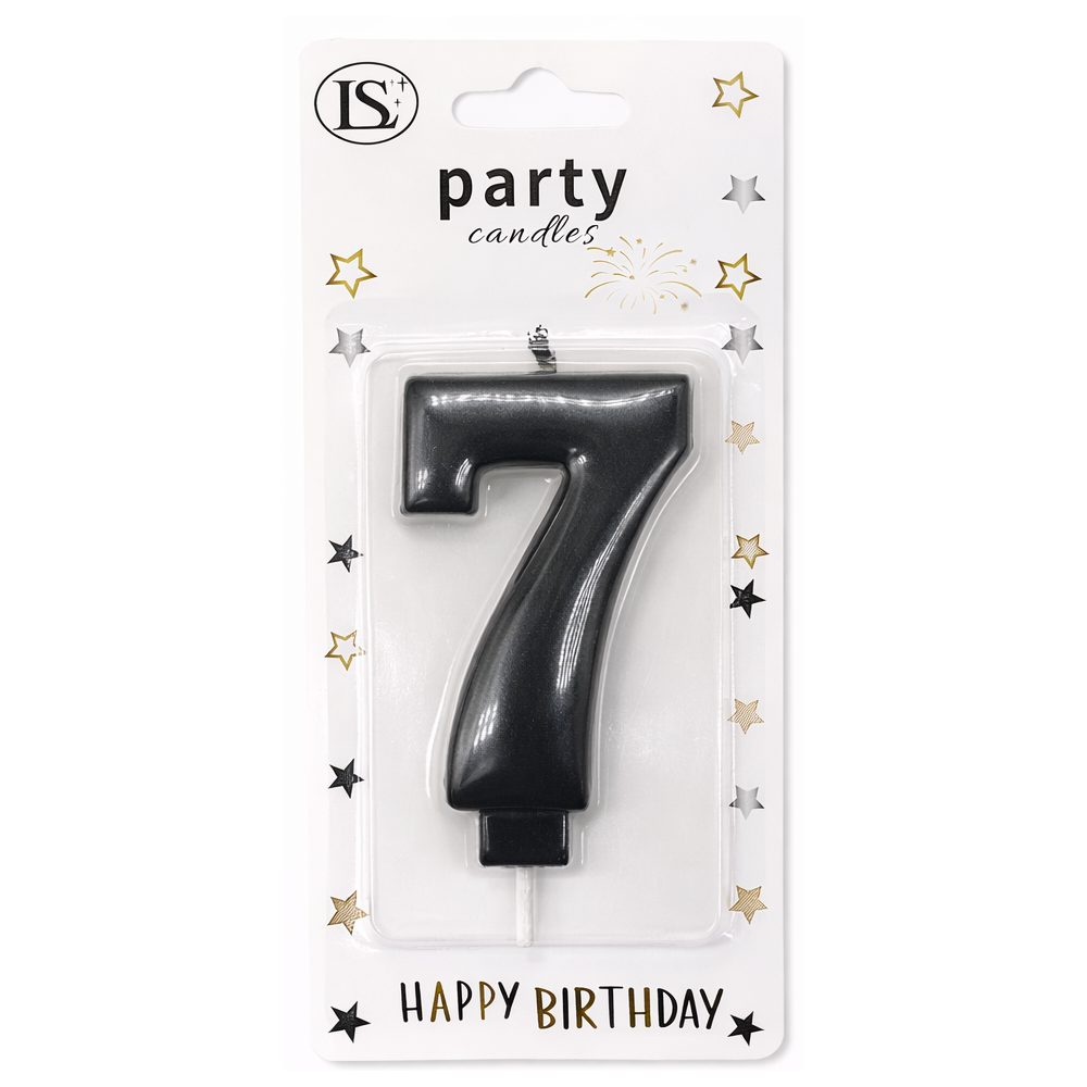 party_candle_7_1000x1000 Black Number #7 Candle - Image 1