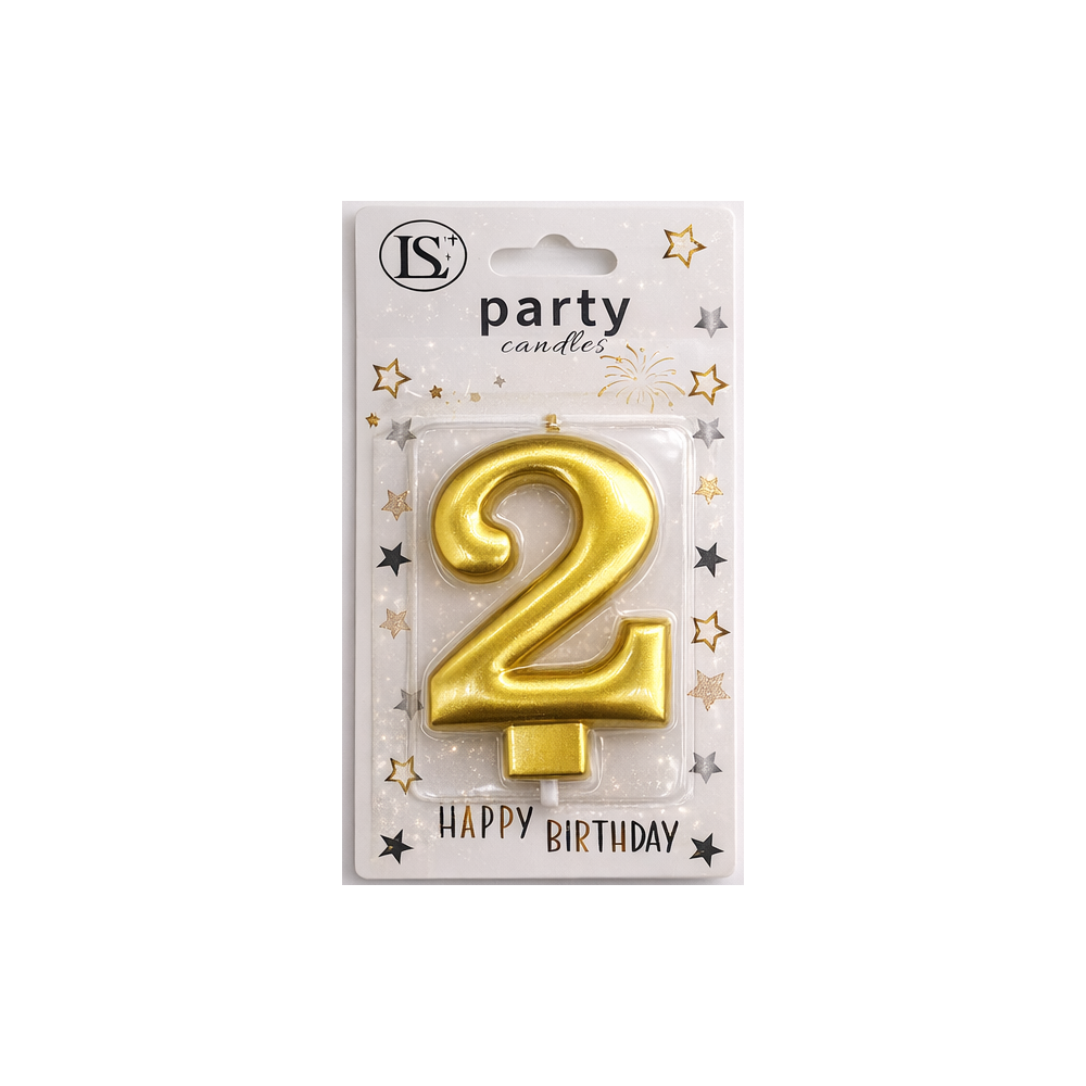 party_candle_gold_2_1000x1000 Gold Number #2 Candle - Image 1