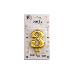 Gold Number #3 Candle