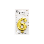 Gold Number #6 Candle