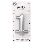 Silver Number #1 Candle
