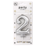 Silver Number #2 Candle