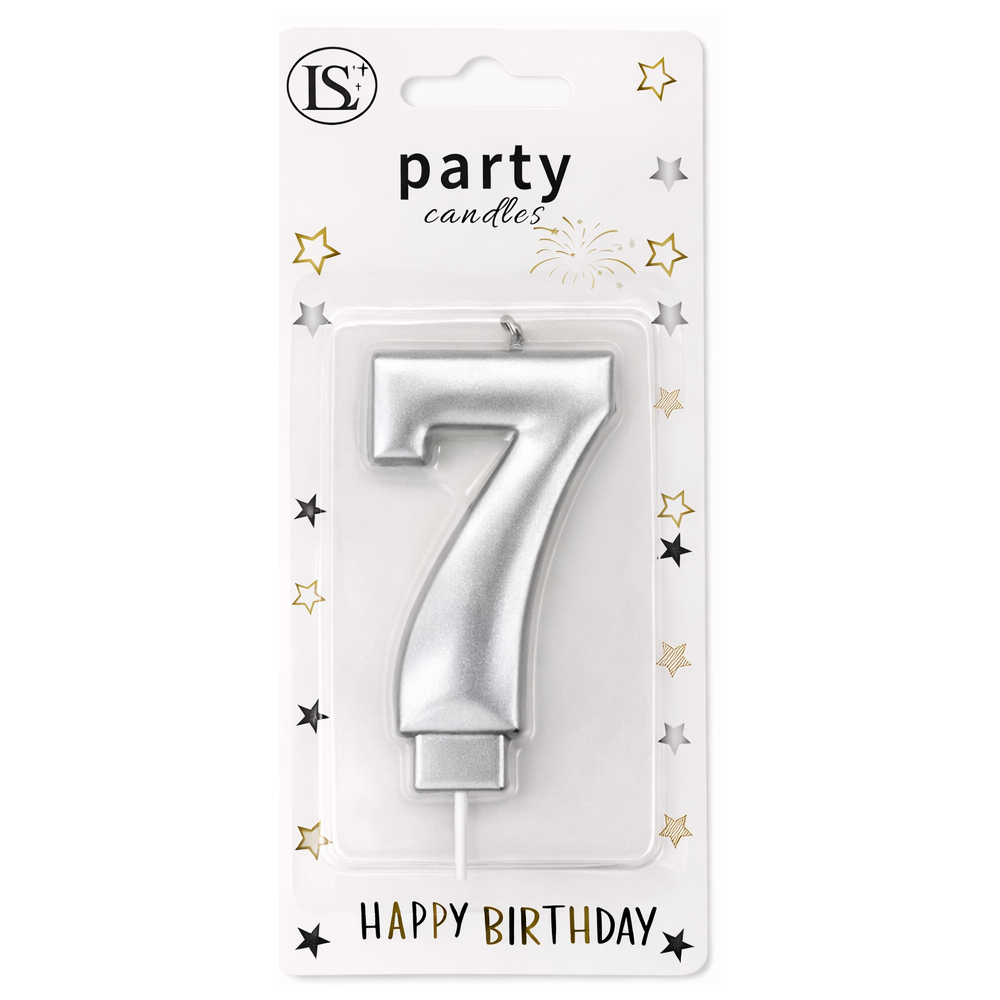 party_candle_silver_7_1000x1000 Silver Number #7 Candle - Image 1