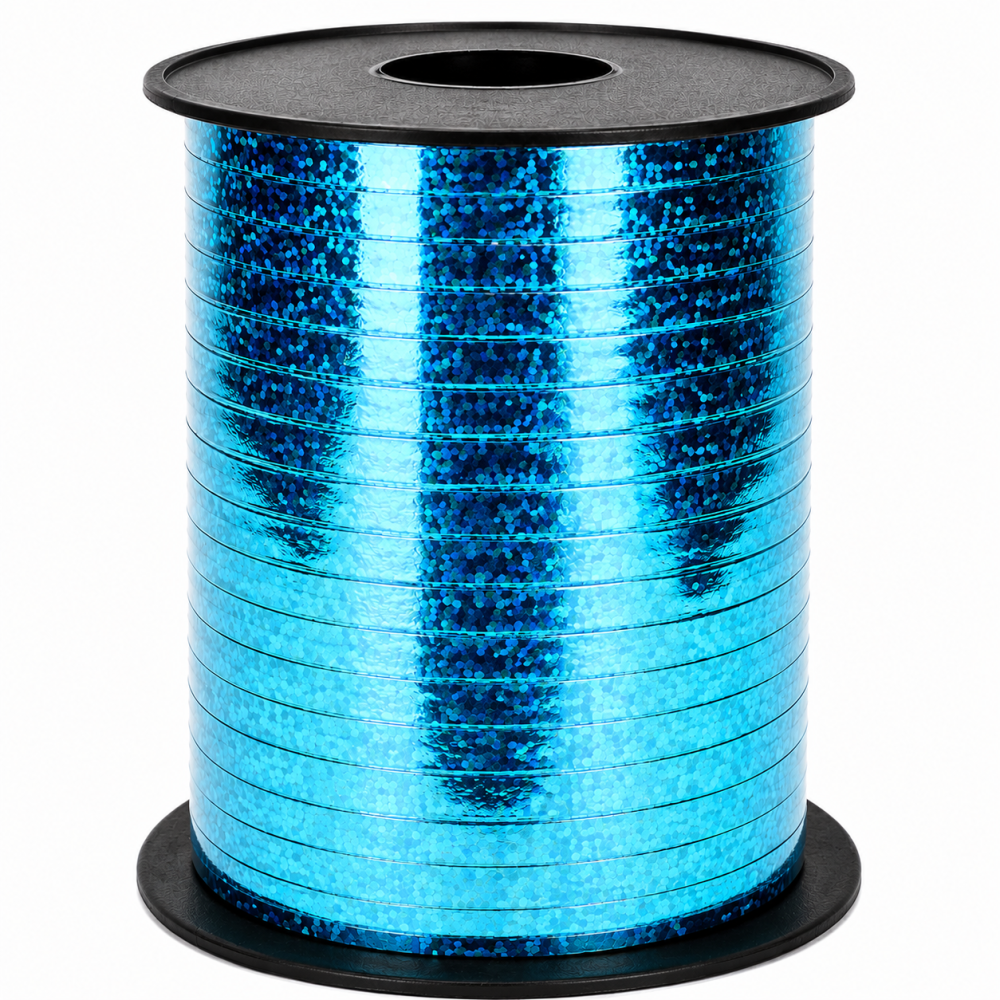 11010f56-661a-4756-999a-12637583a079 Blue Holographic Curling Ribbons - Image 1